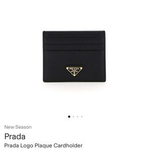 Prada logo plaque cardholder